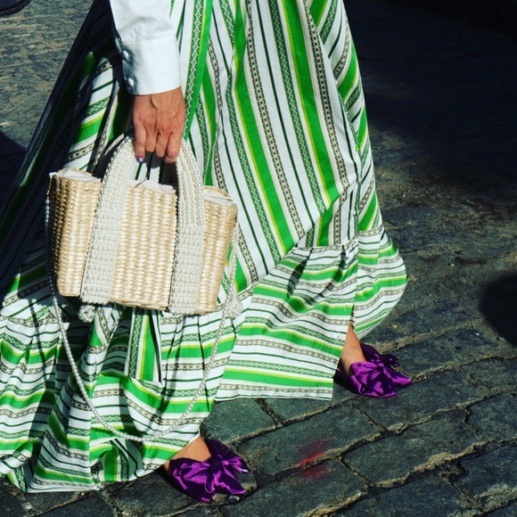 Satin Bow kitten heels in Raspberry - Picture 3 of 6